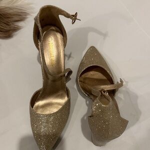 Gold Glitter Heels